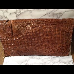 Vintage oversized leather clutch